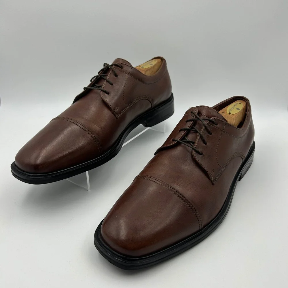 Florsheim‎ Cap Toe Derby Mens 10.5D Brown Leather Dress Shoes Classic Business